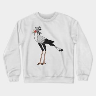 Secretary bird cartoon illustration Crewneck Sweatshirt